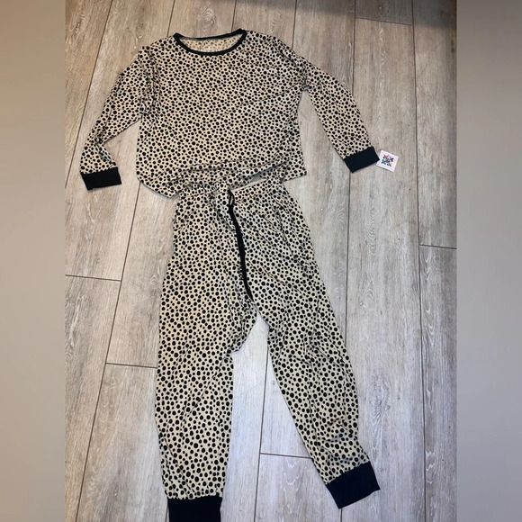 NWT Jane Marie Cheetah Animal Print Dot Long Sleeve Pants Pajama Set XL - Picture 3 of 9